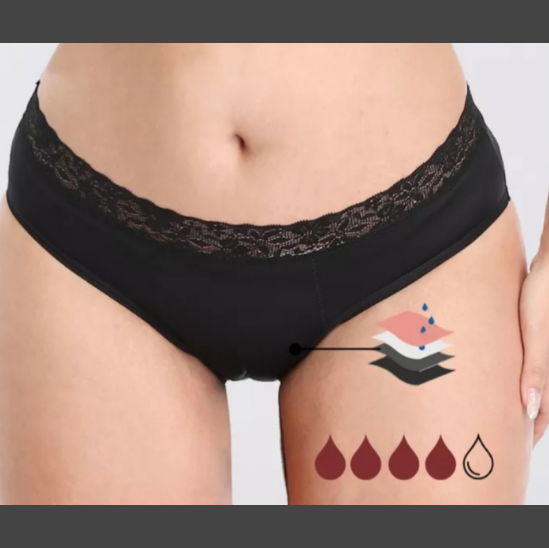 Culotte menstruelle dentelle taille basse Ais-Kiv Bélysime