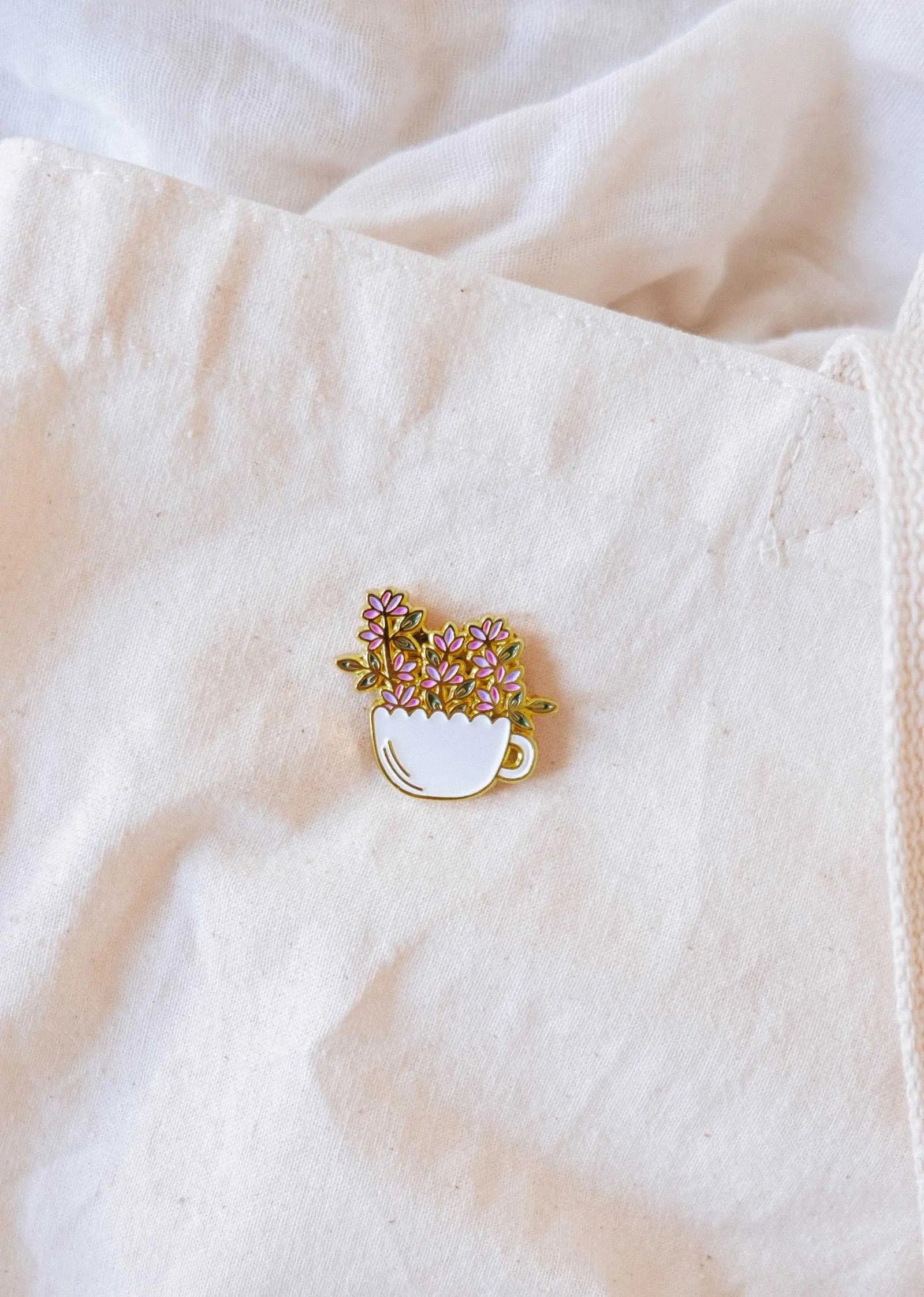 Bloom Cup Enamel Pin Mimi & August