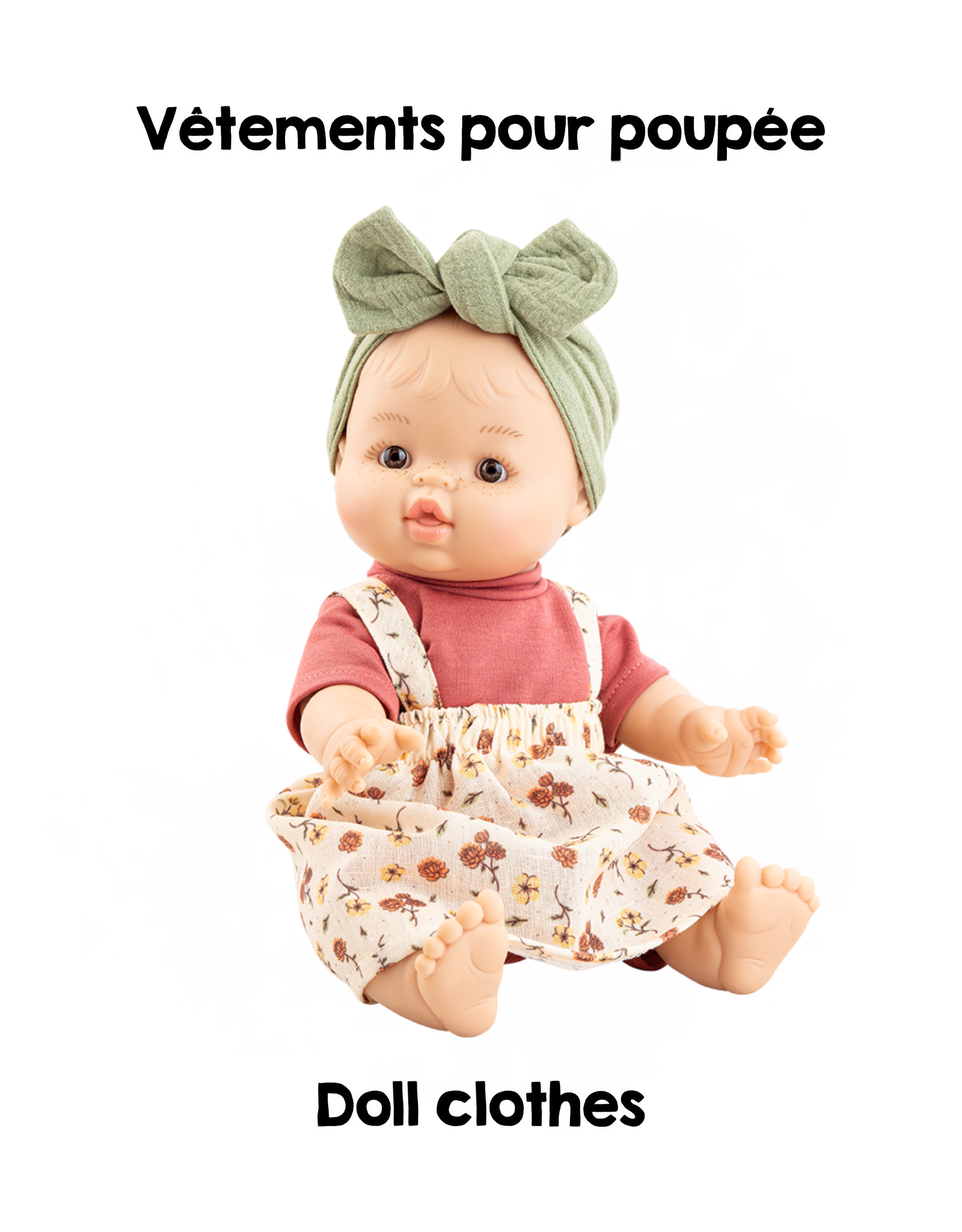 Clothes for dolls Los Manus - Flower overalls - Paola Reina