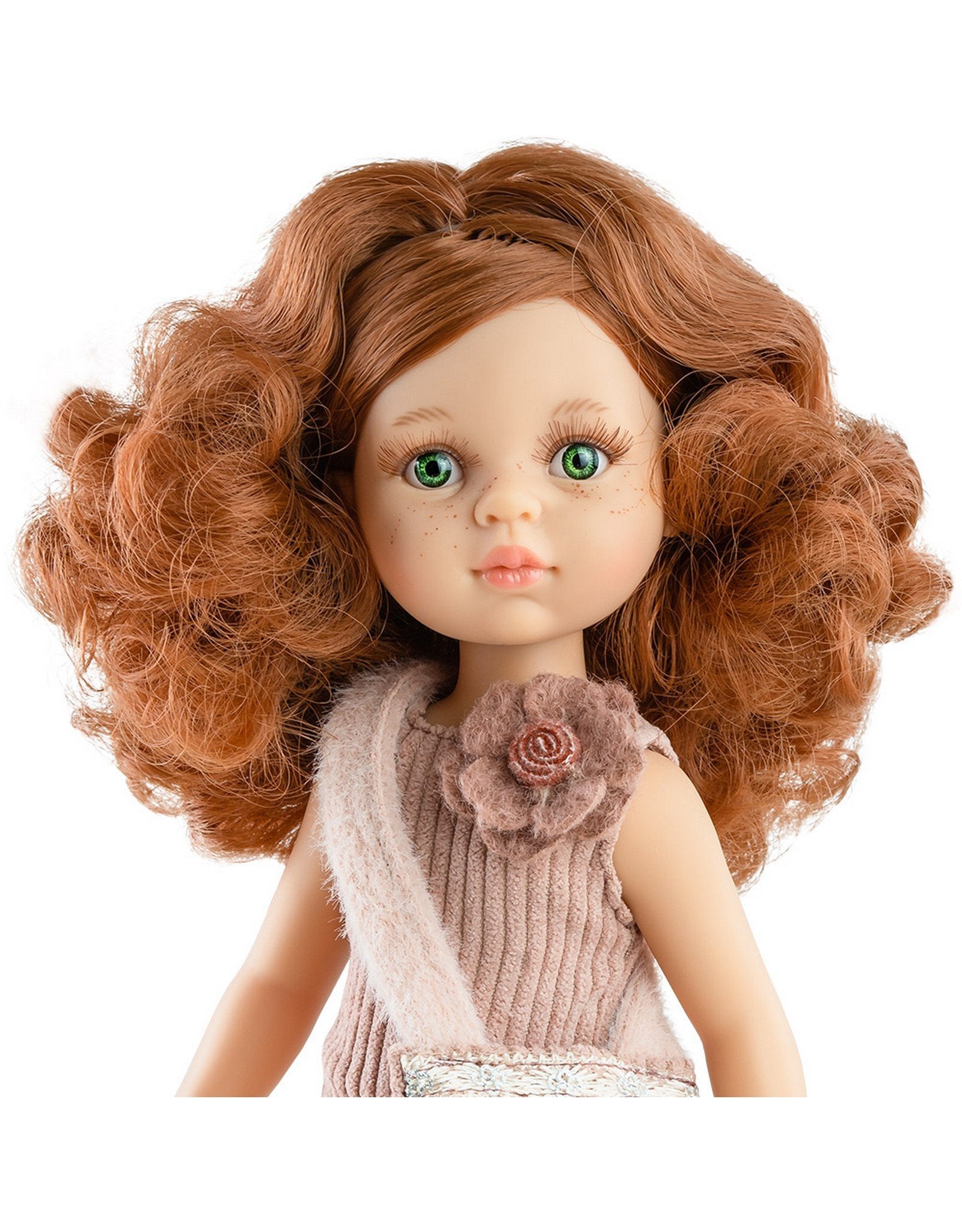 Las Amigas Doll - Cristi with pink corduroy dress and handbag - Paola Reina