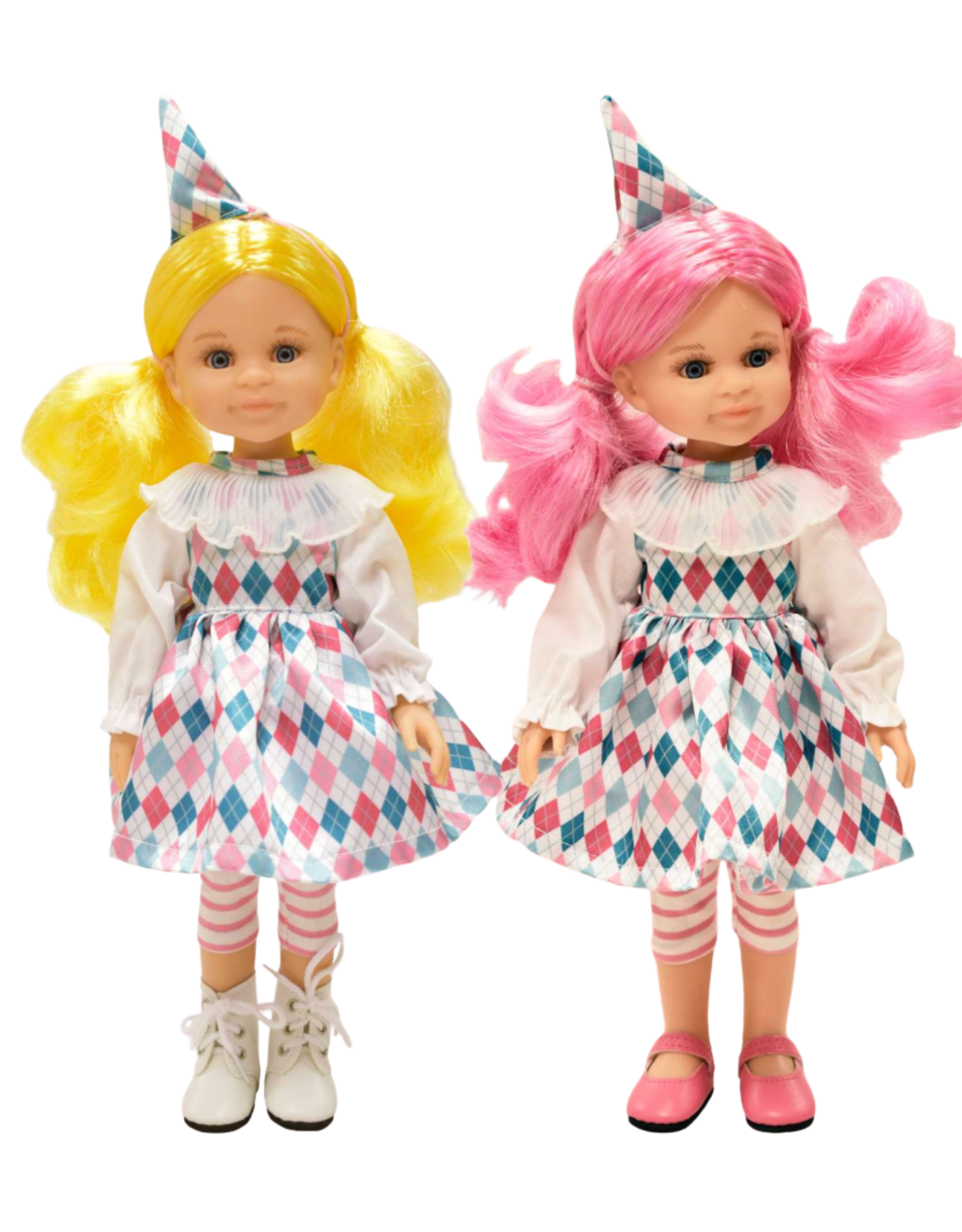 Las Amigas doll - Cleo harlequin with yellow hair - Paola Reina