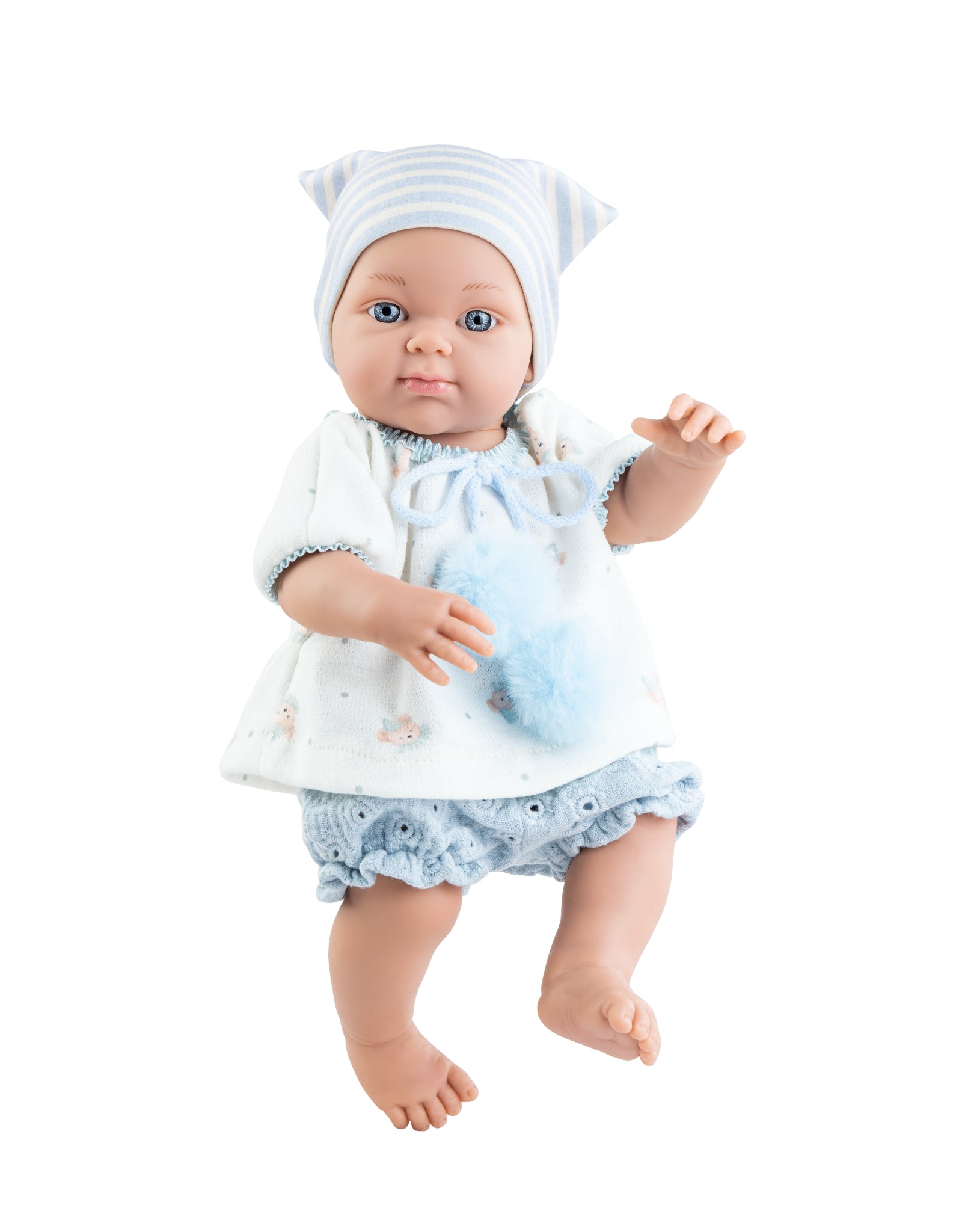 Mini Pikolines Doll - Baby girl with blue striped hat - Paola Reina