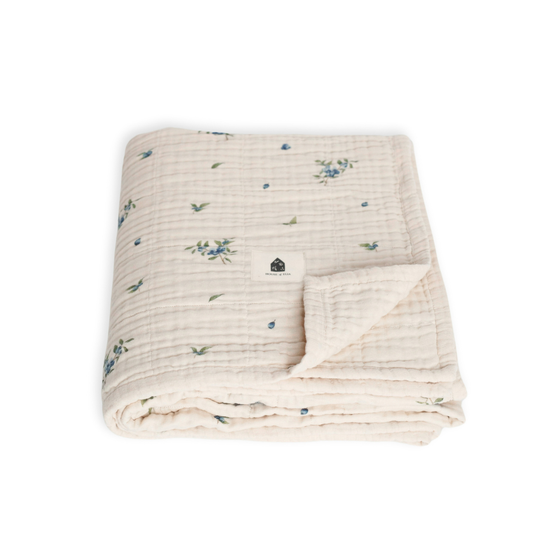 Organic Cotton Muslin Blanket, 4 Layers, Twin Size (60 X 72) - Blueberry - PRE-ORDER
