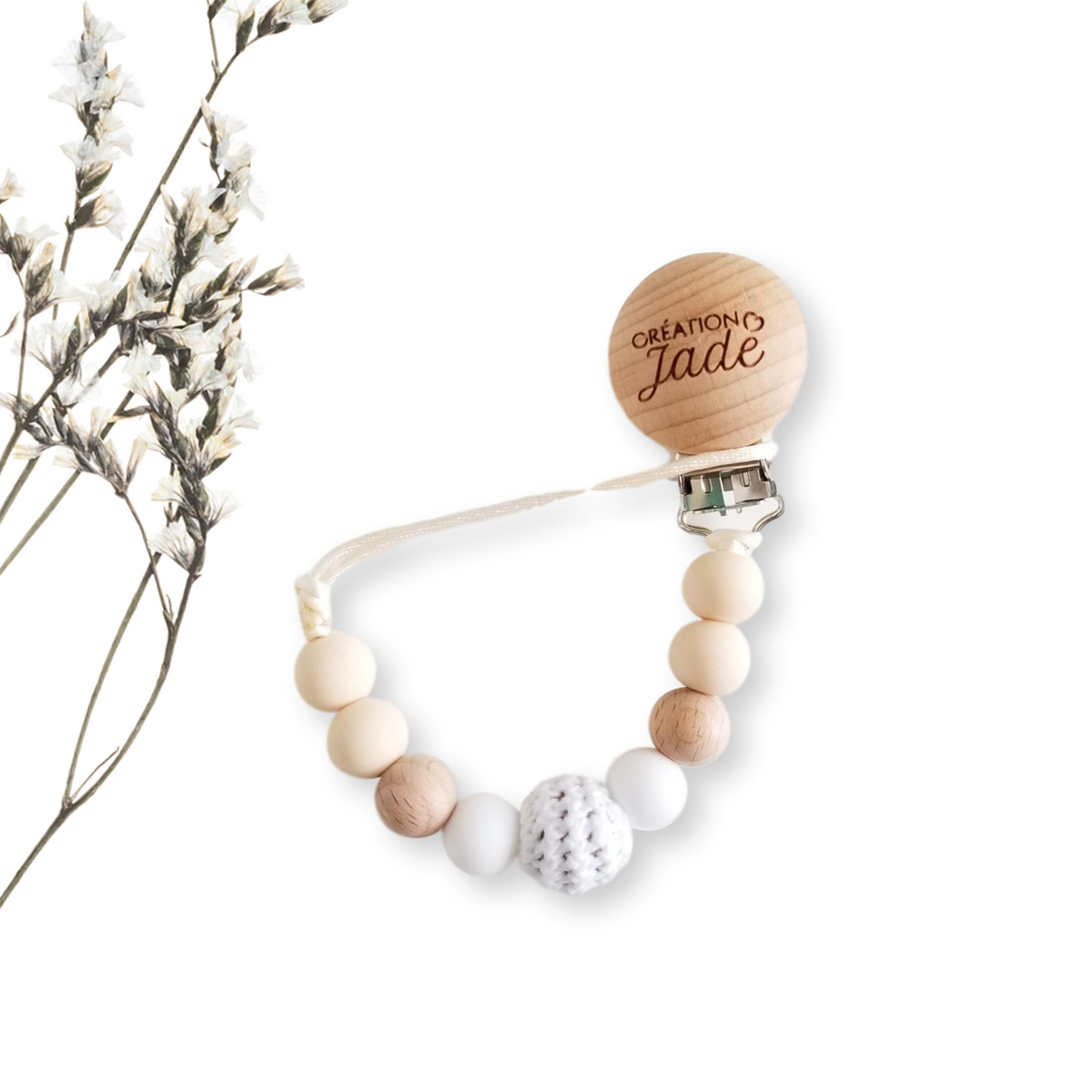 Attache-suce Bois - Pur - Blanc et crème