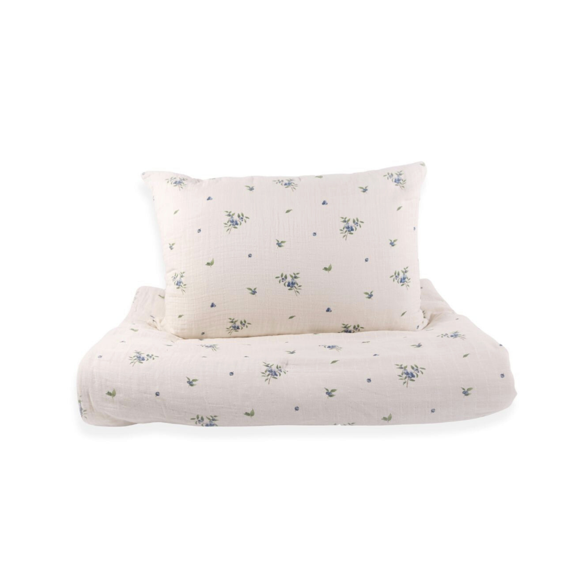 Organic Cotton Muslin Comforter & Pillowcase Set - Blueberry - PRE-ORDER