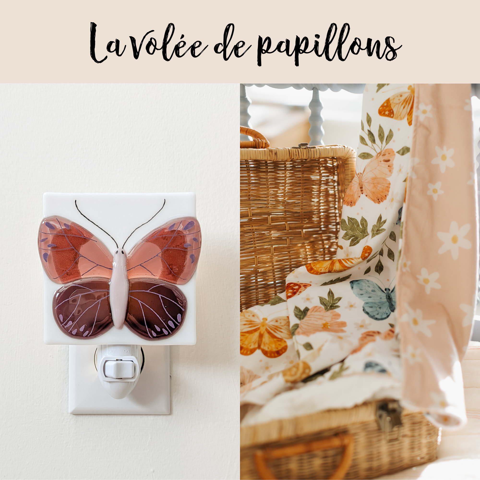 Veilleuse - La volée de papillons - Mauve - Veille sur toi