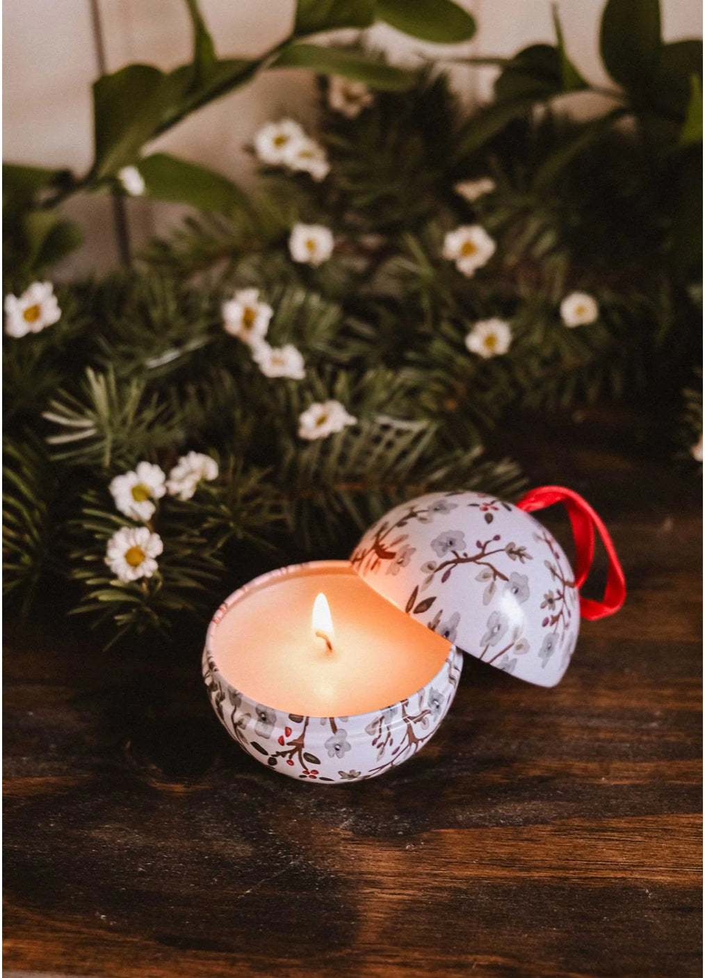 Bougie Ornement de Noël | Fleur d'hiver