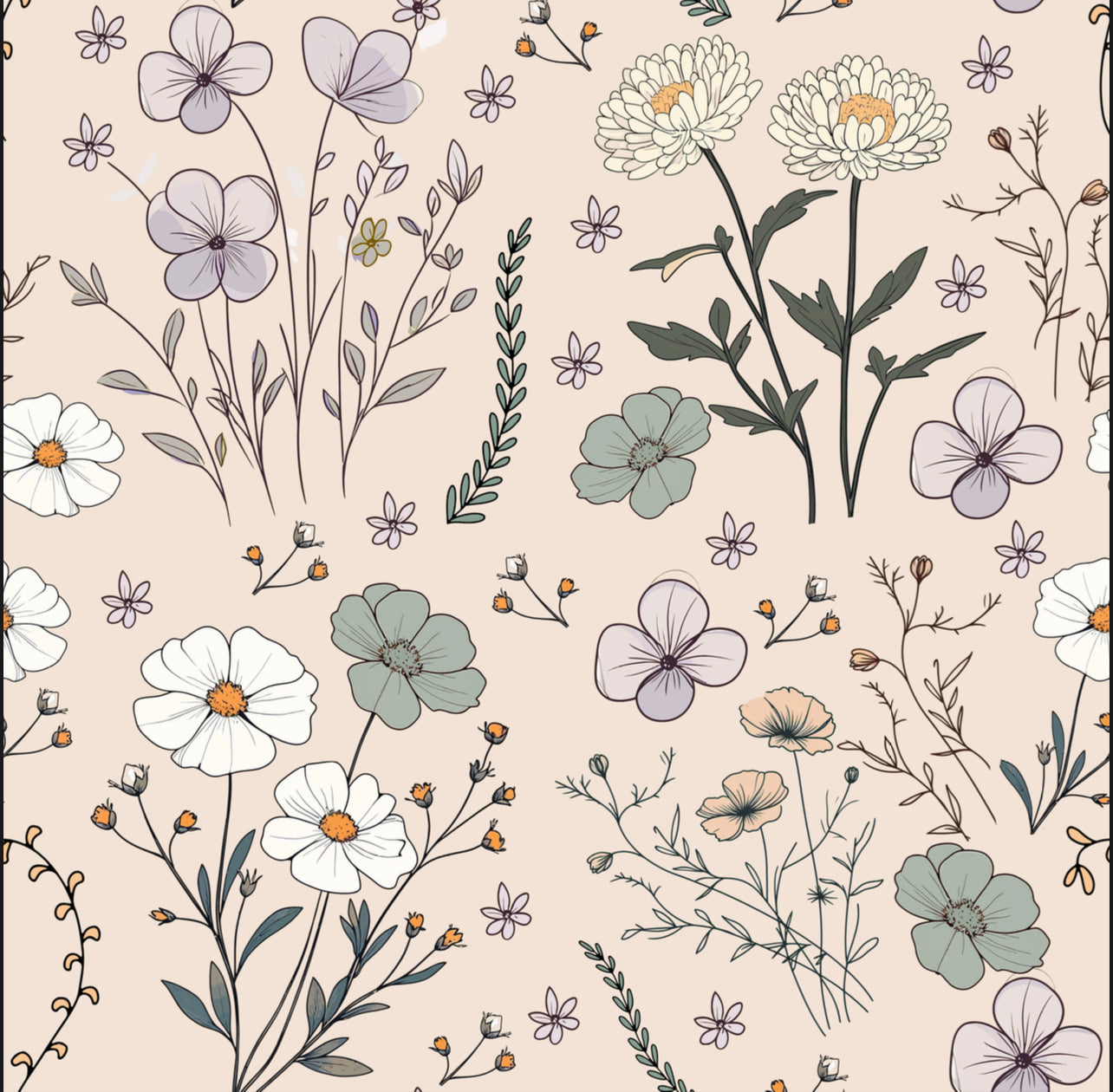 Mousseline de bambou floral