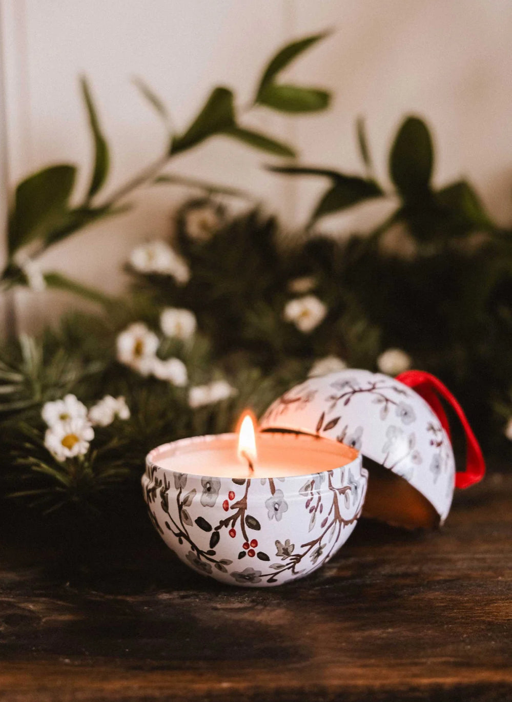 Bougie Ornement de Noël | Fleur d'hiver