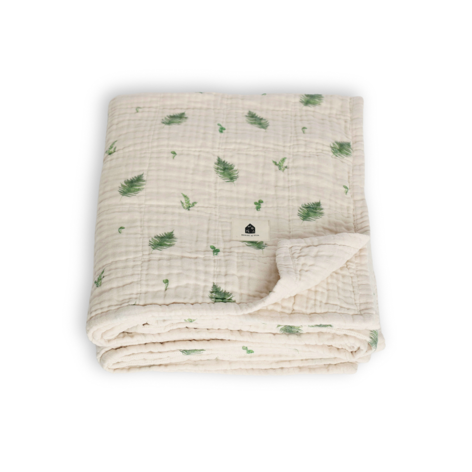 Organic Cotton Muslin Blanket, 4 Layers, Twin Size (60 X 72) - Fern - PRE-ORDER