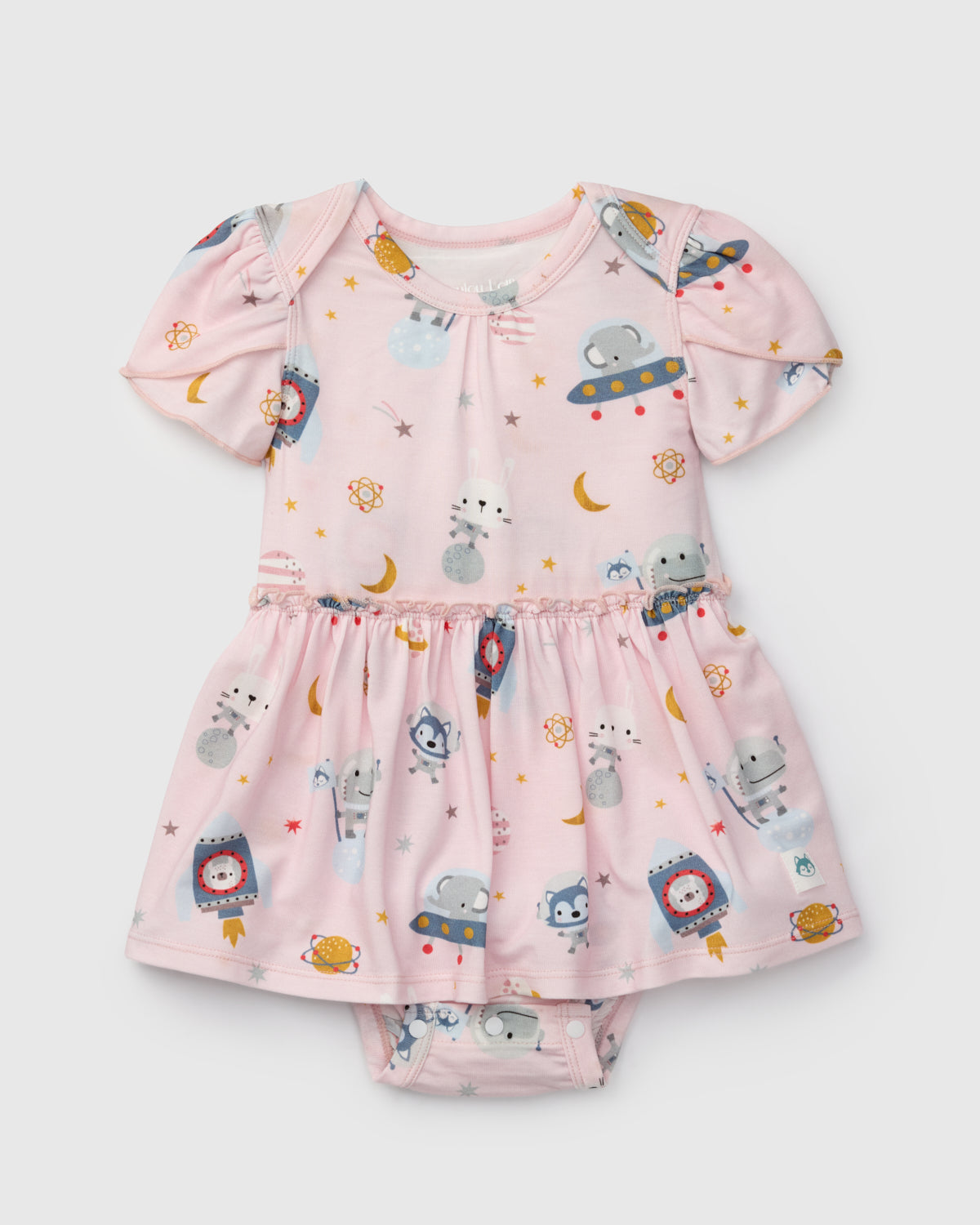 Short Sleeve Bodysuit Dress - Astro Explorers