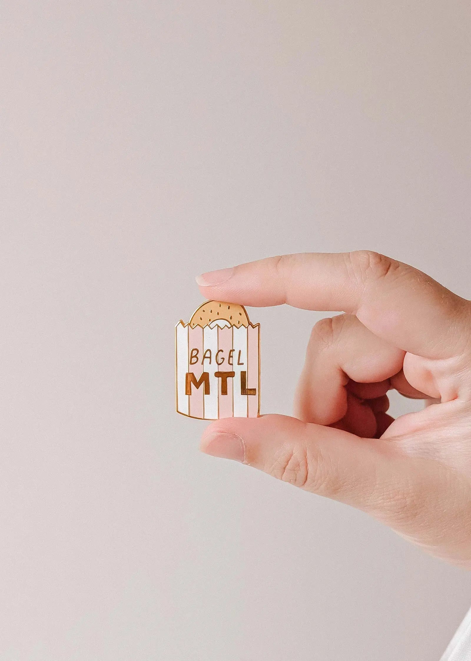 Bagel MTL Enamel Pin Mimi & August