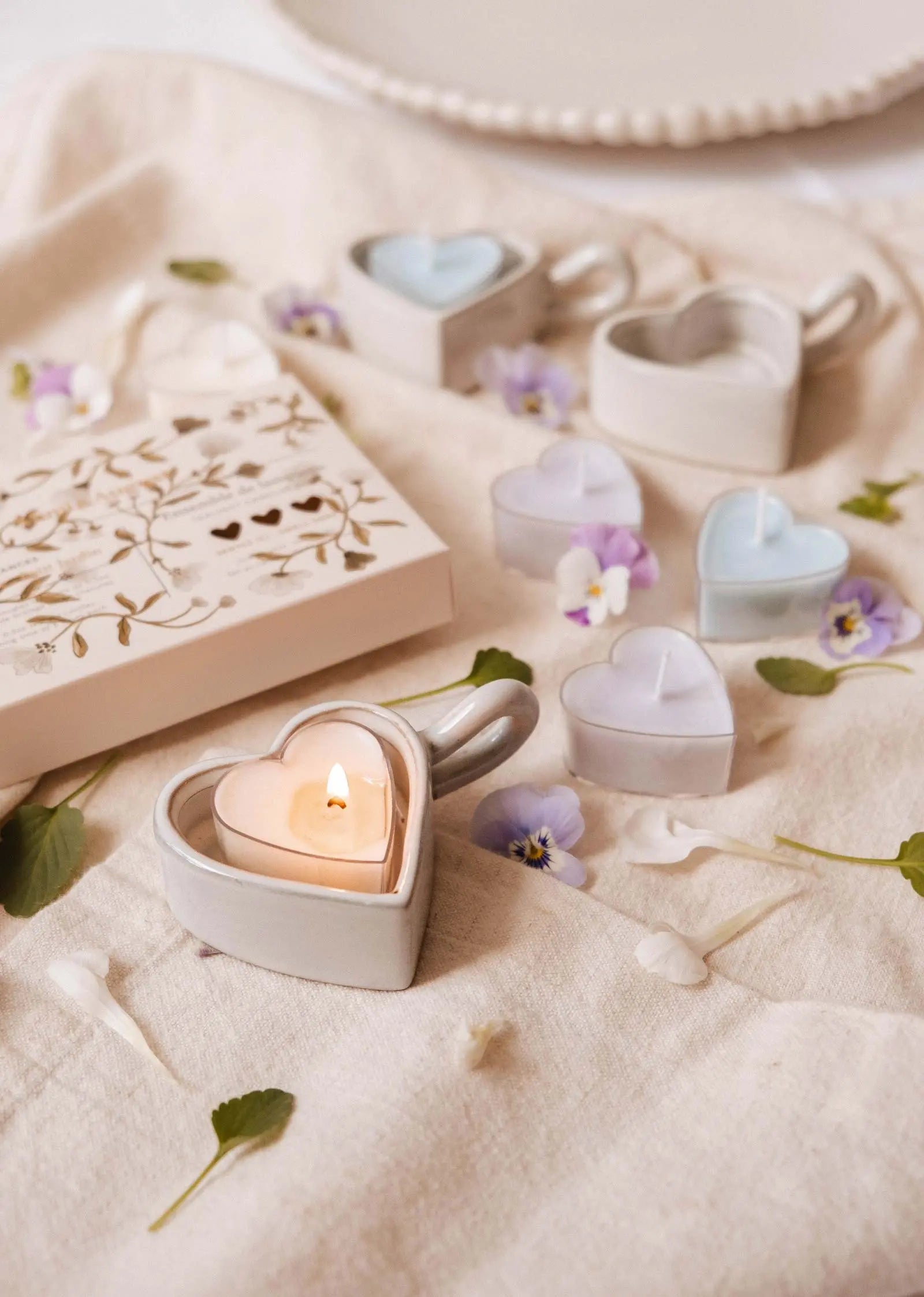 Blush Hearts Candle Tealight Mimi & August
