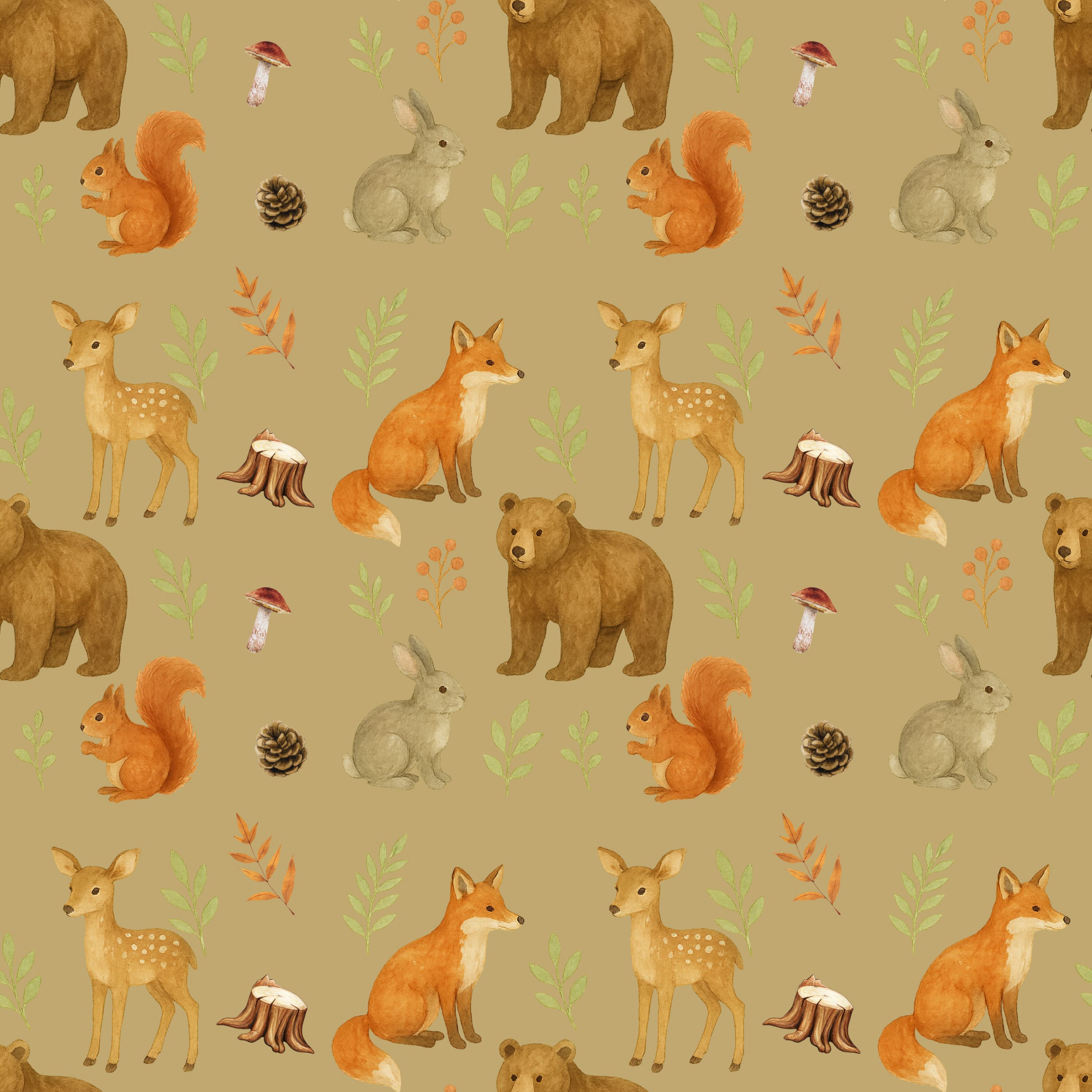 Attache-suce 🦊Les copains des bois en mousseline de bambou