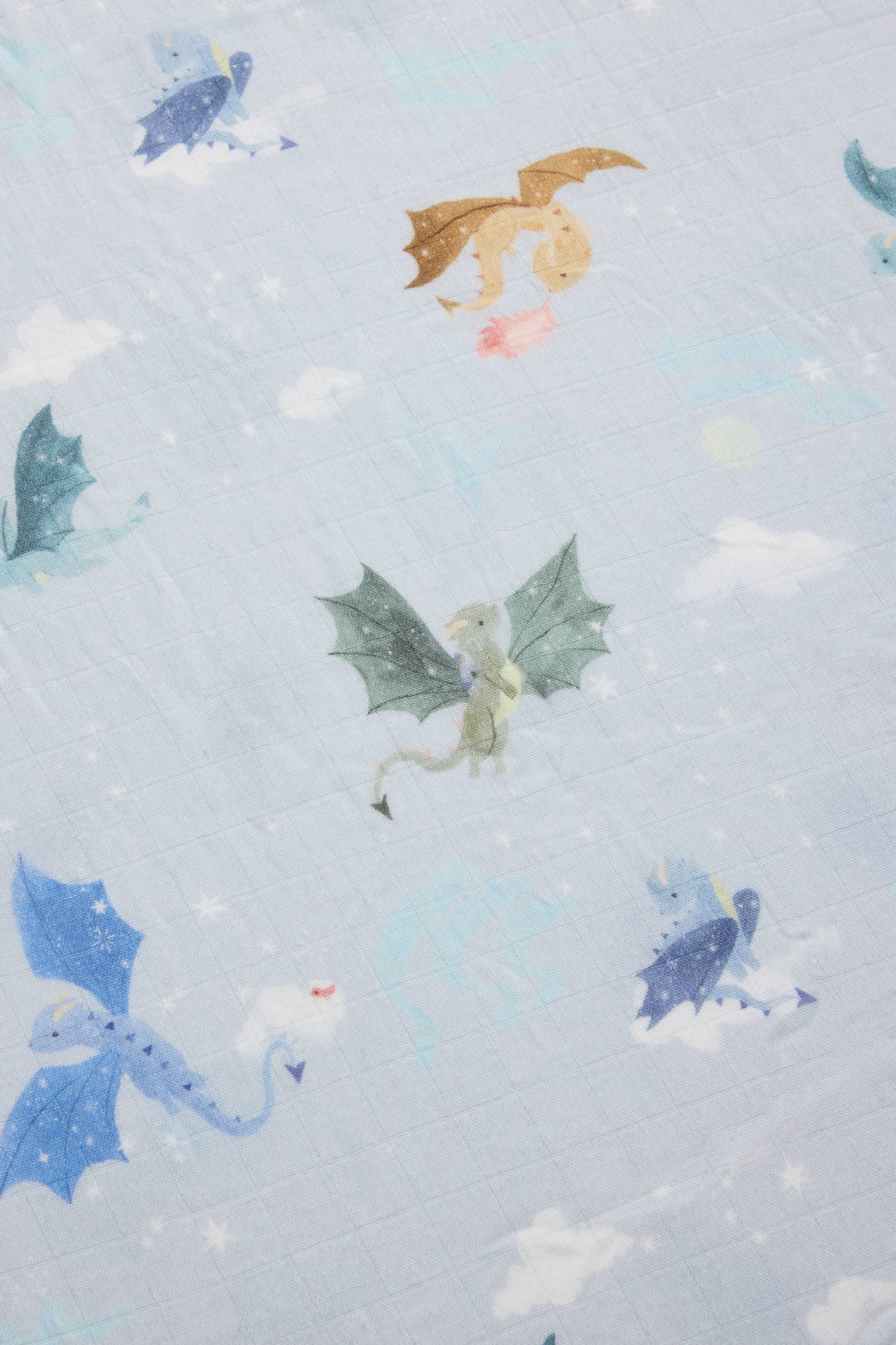 Muslin Fitted Crib Sheet - Magical Dragons