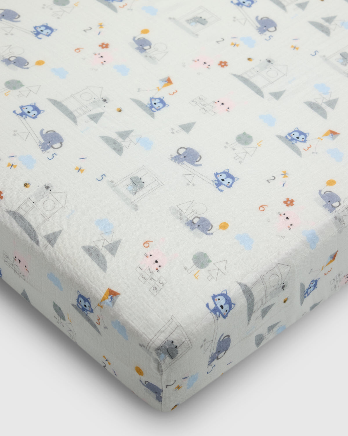 Muslin Fitted Crib Sheet - Mini Mathletes