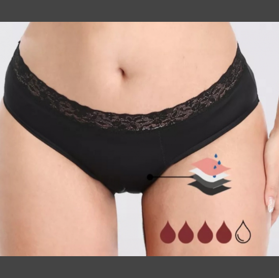 Culotte menstruelle dentelle taille basse Ais-Kiv  Bélysime