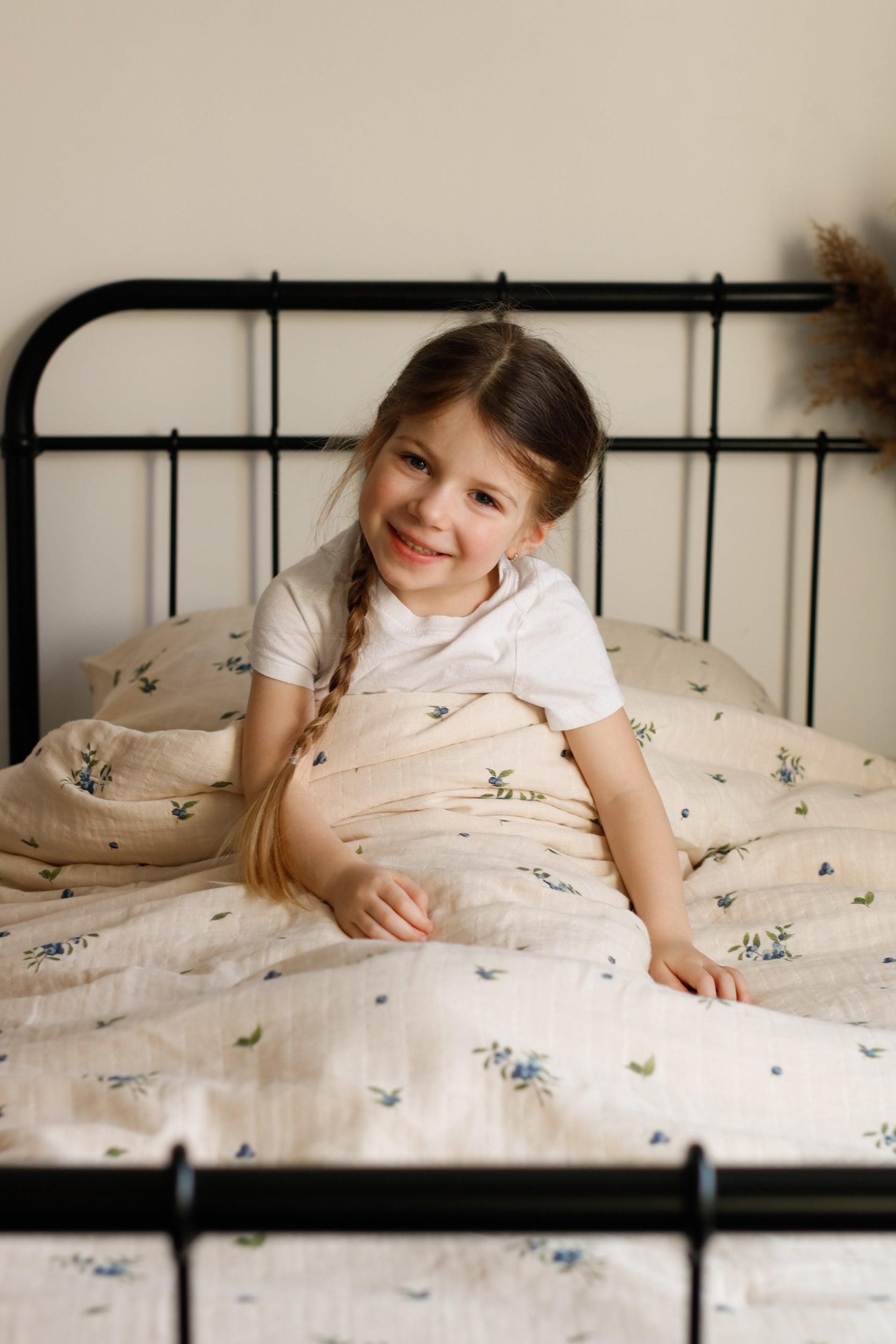 Organic Cotton Muslin Comforter & Pillowcase Set - Blueberry - PRE-ORDER
