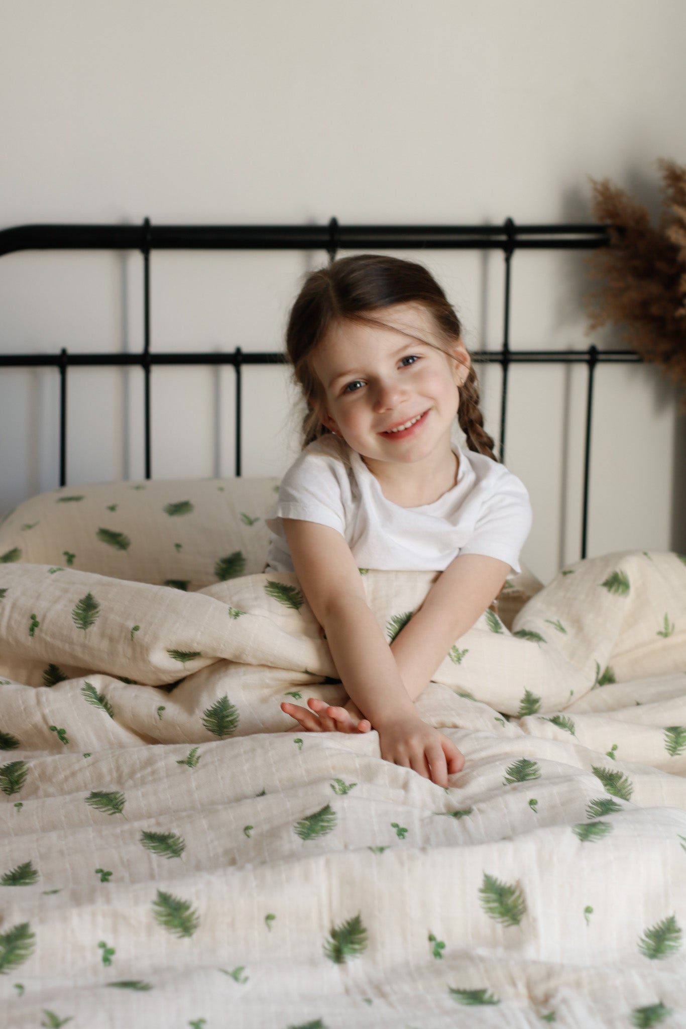 Organic Cotton Muslin Comforter & Pillowcase Set - Fern - PRE-ORDER