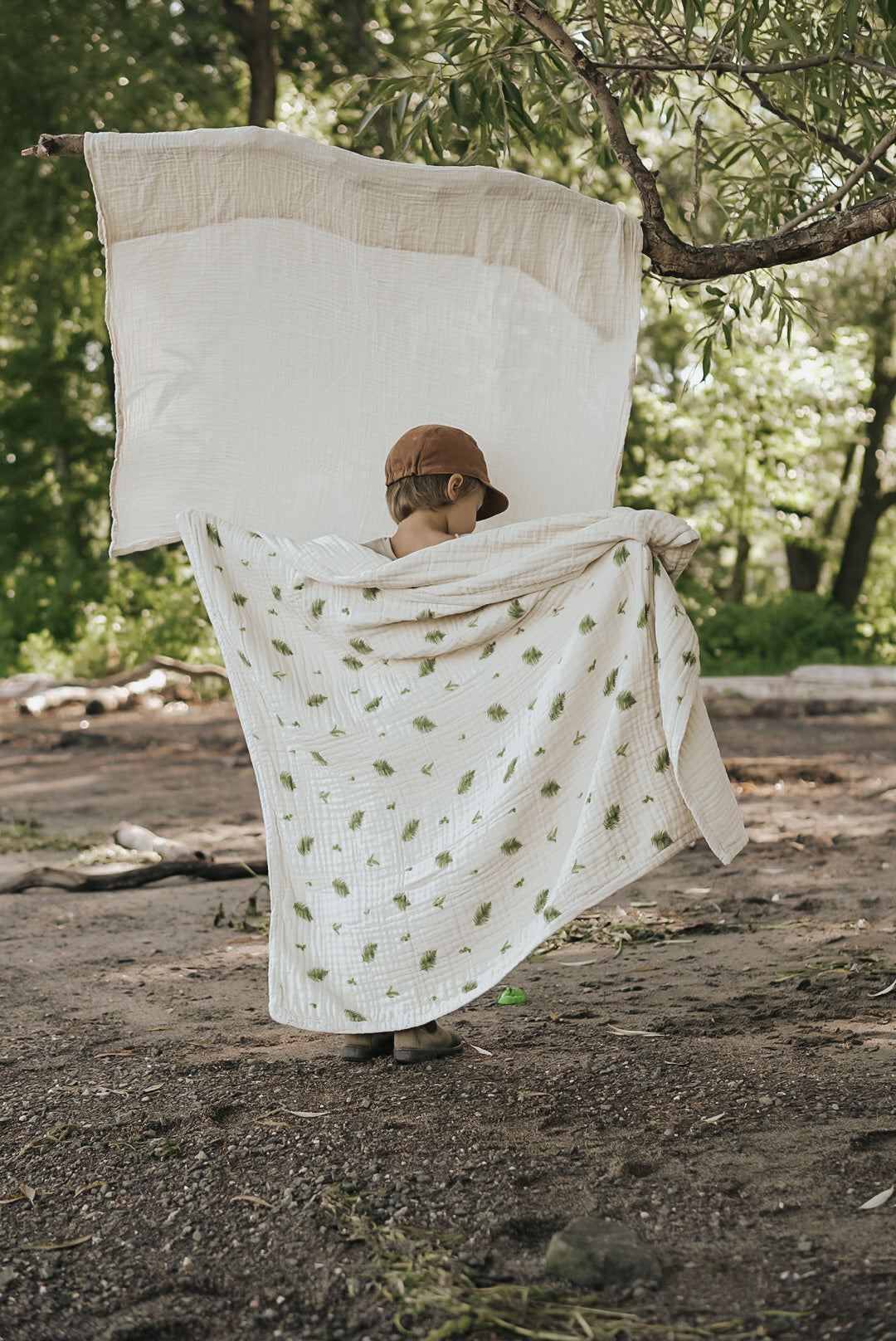 Organic Cotton Muslin Baby Blanket, 4 Layers, Crib Size (47 X 47) - Fern - PRE-ORDER