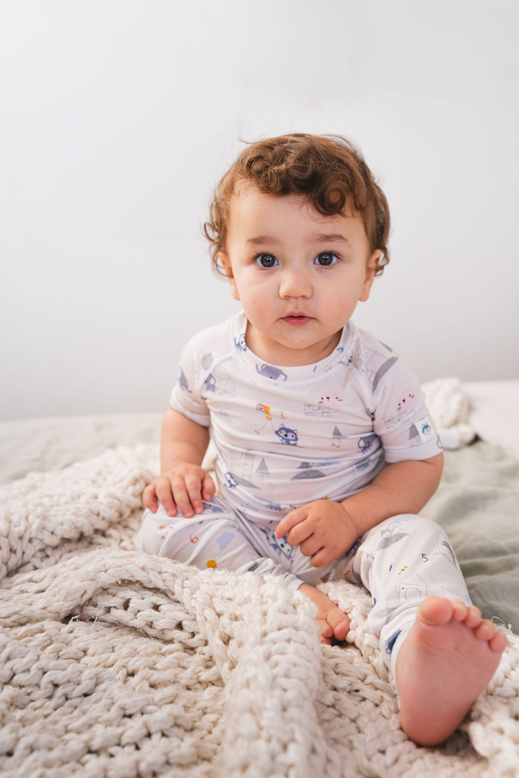 Short Sleeve Long Pants Pajama Set  - Mini Mathletes