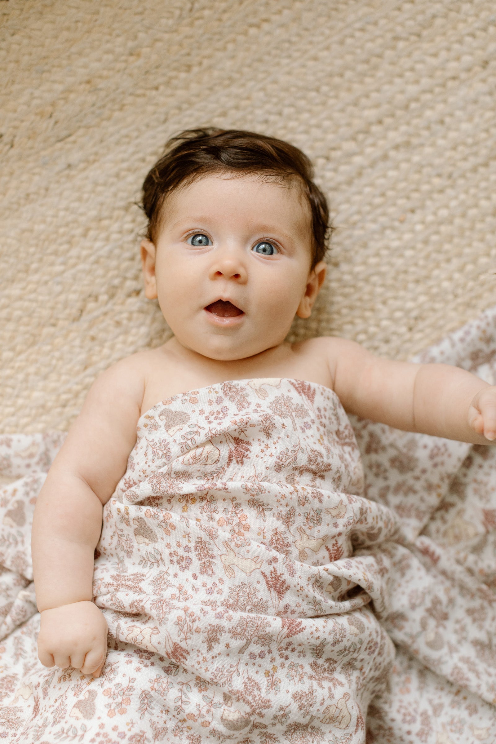 Muslin Swaddle - Hedgehog Forest
