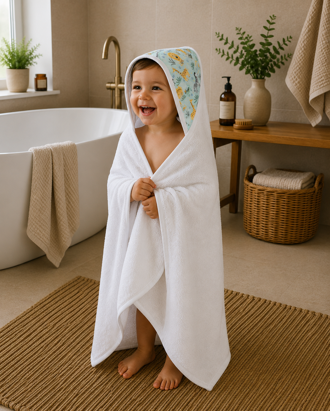 Cape de bain et gant - Leo