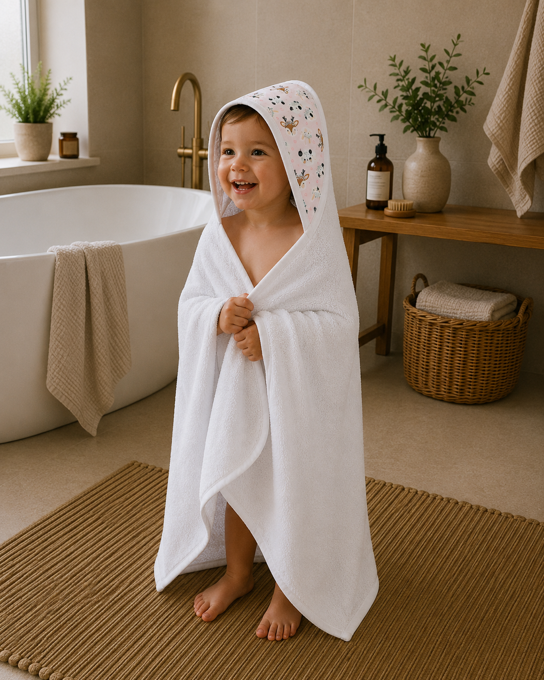 Cape de bain et gant - Romy