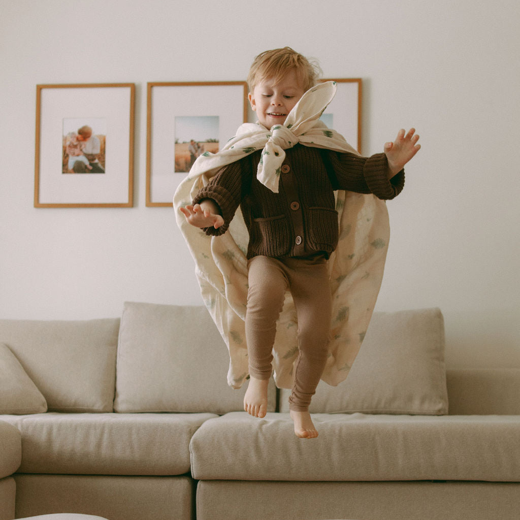 Organic Cotton Muslin Swaddle Blanket - Fern - PRE-ORDER