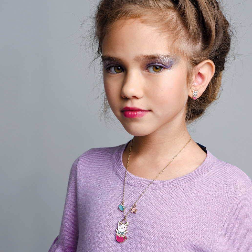 Necklace and Earring Gift Set - Bunny Mermaid - Girl Nation