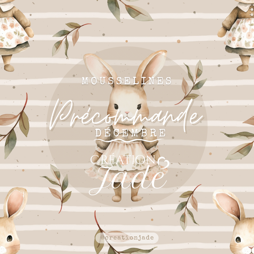 Mousseline Création Jade - bambou & coton - Madame Lapin