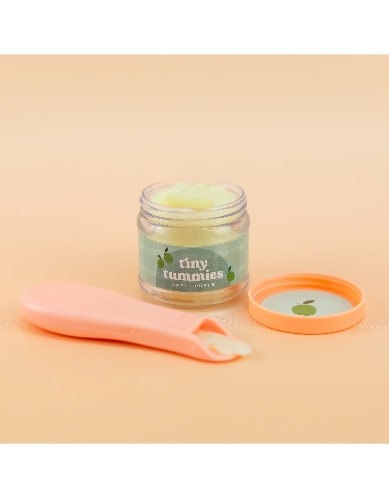 Tiny Tummies Apple Puree Food Jar and Spoon set - Tiny Harlow
