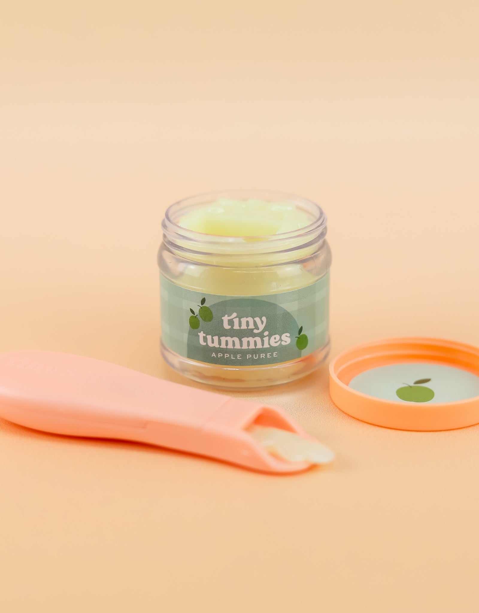 Tiny Tummies Apple Puree Food Jar and Spoon set - Tiny Harlow