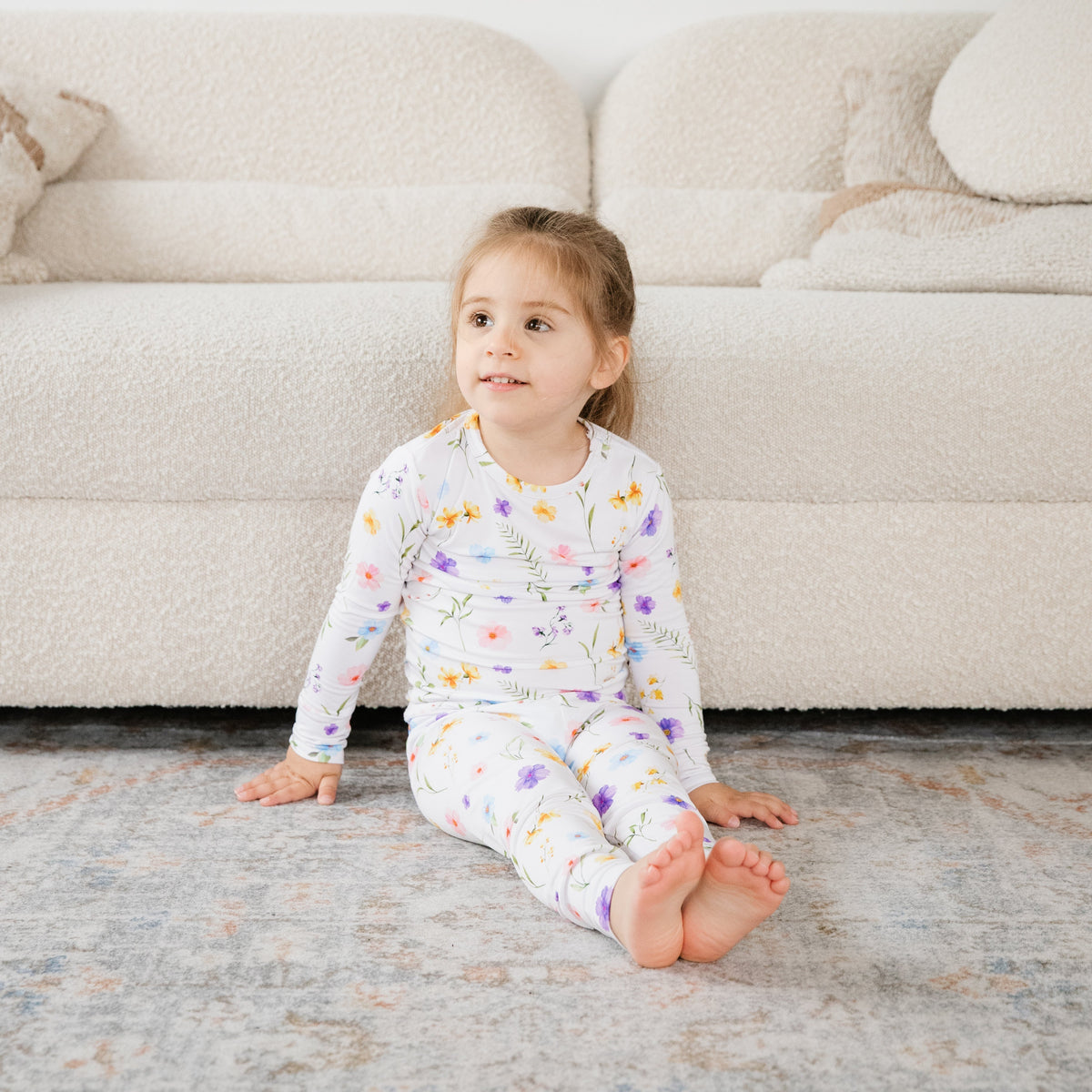 Wildflower Two-Piece Pajama Set Lulush The Label Kids Clothing