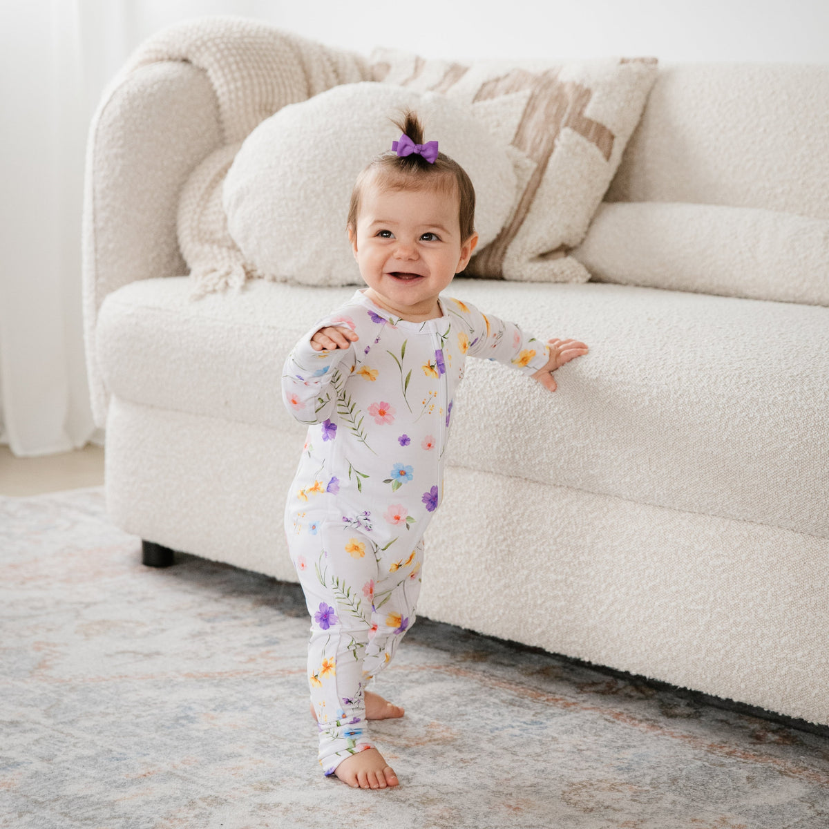 Wildflower Bamboo Zippered Romper Lulush The Label Kids Clothing