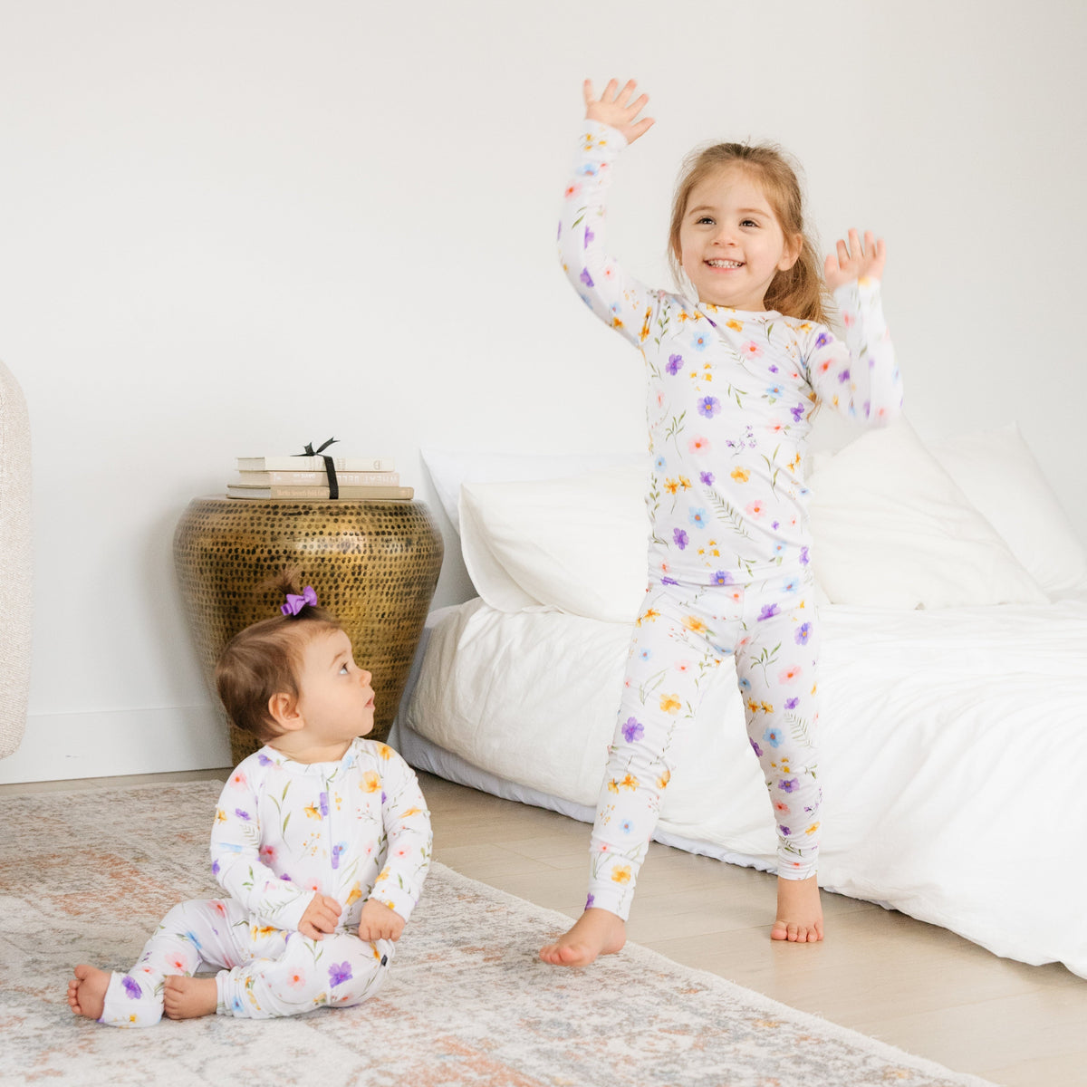 Wildflower Bamboo Zippered Romper Lulush The Label Kids Clothing