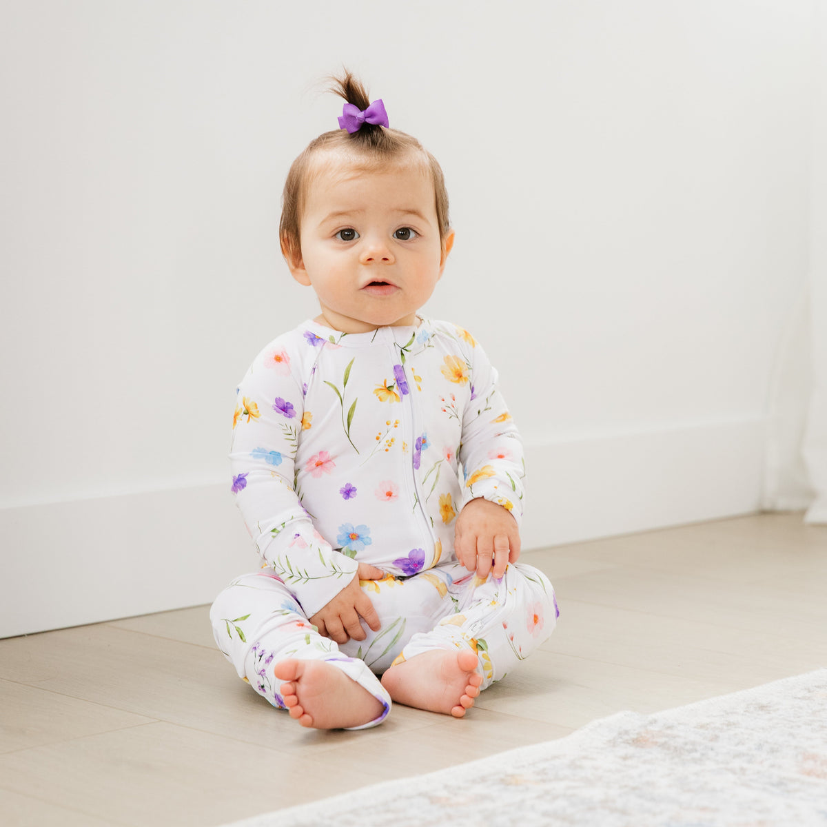 Wildflower Bamboo Zippered Romper Lulush The Label Kids Clothing