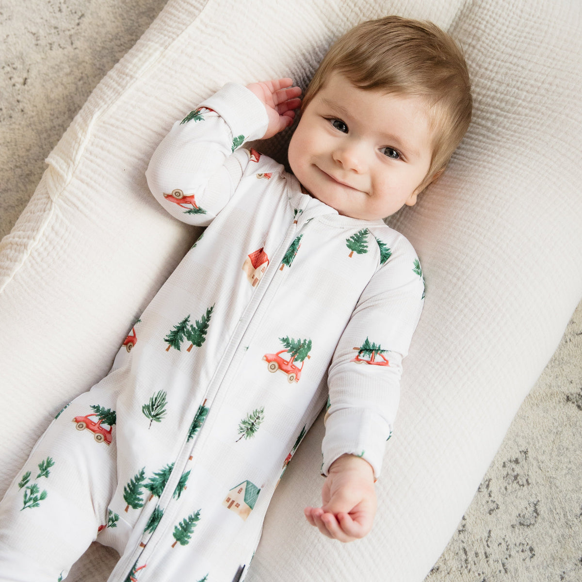 Winter Cottage Bamboo Zippered Romper Lulush The Label Kids Clothing