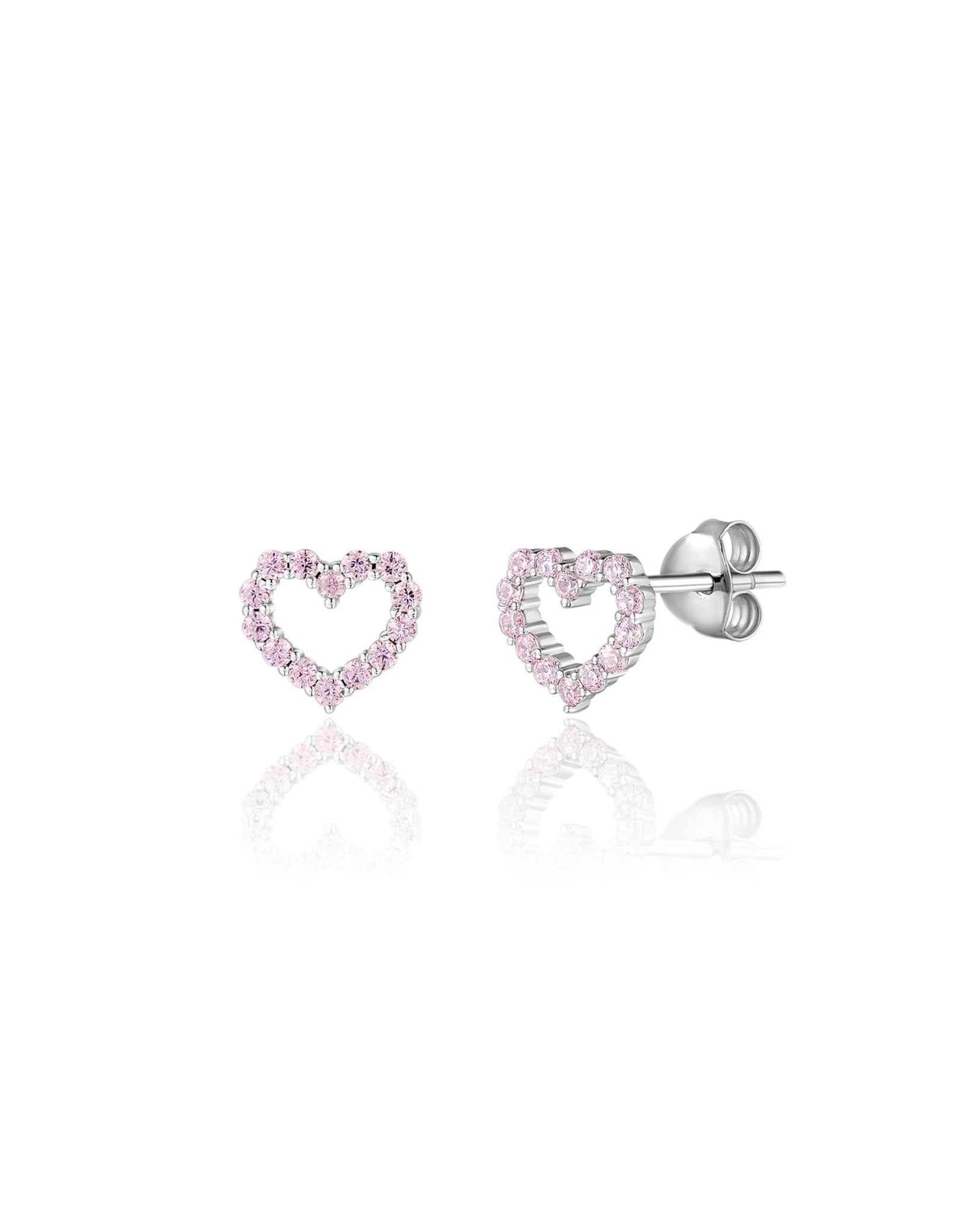 Silver Earrings - Pink Hearts - Girl Nation