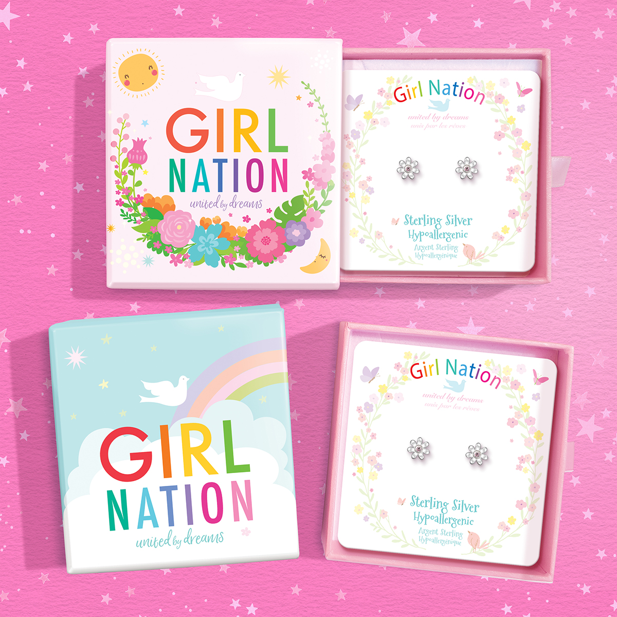 Sterling Silver Earrings - Flowers - Girl Nation