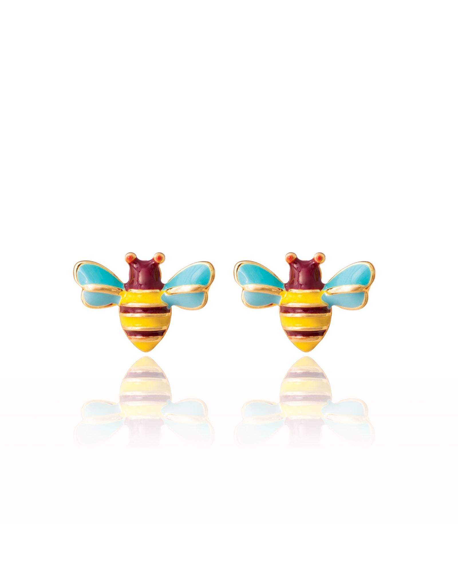 Enamel Stud Earrings - Buzzing Bee - Girl Nation