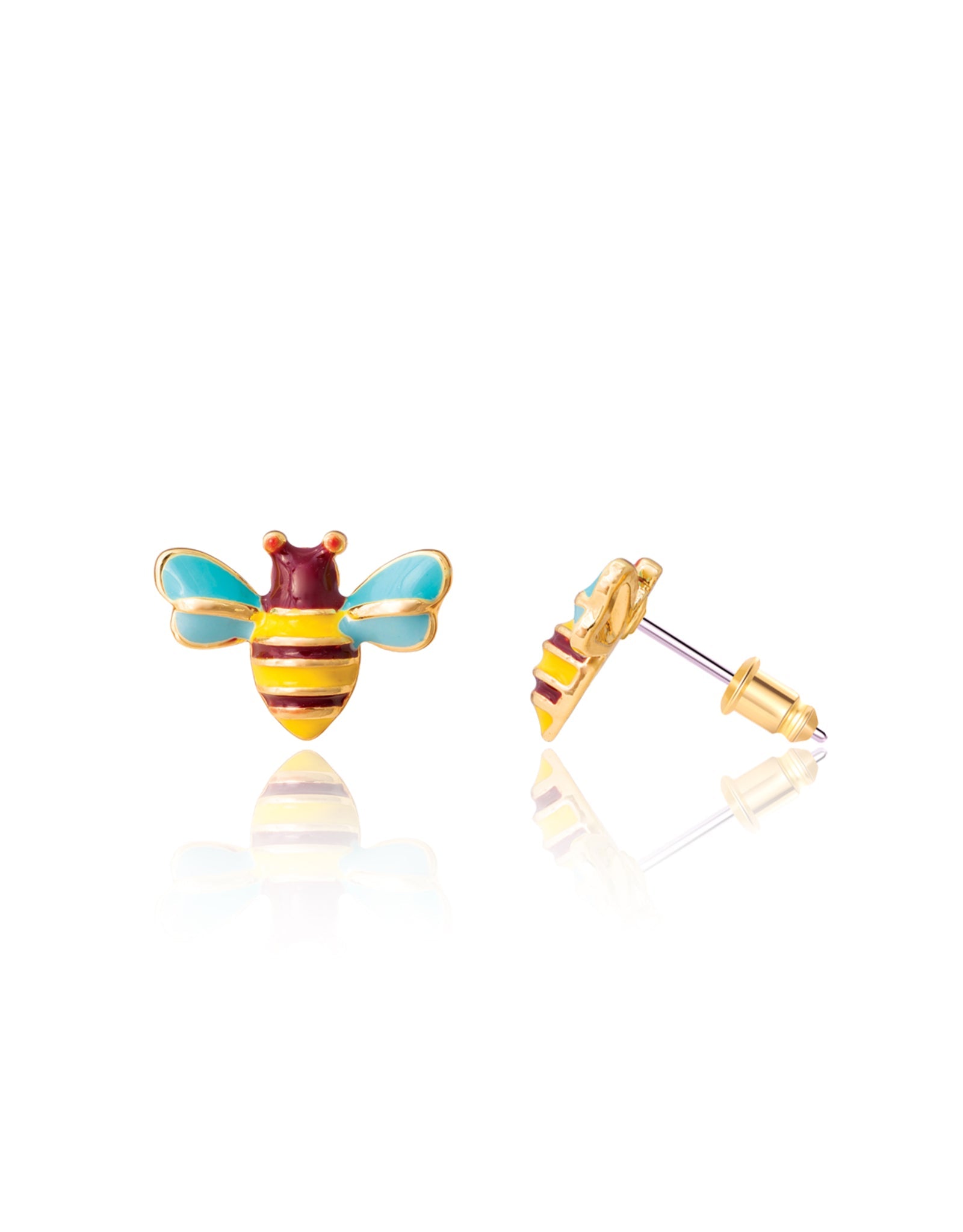Enamel Stud Earrings - Buzzing Bee - Girl Nation