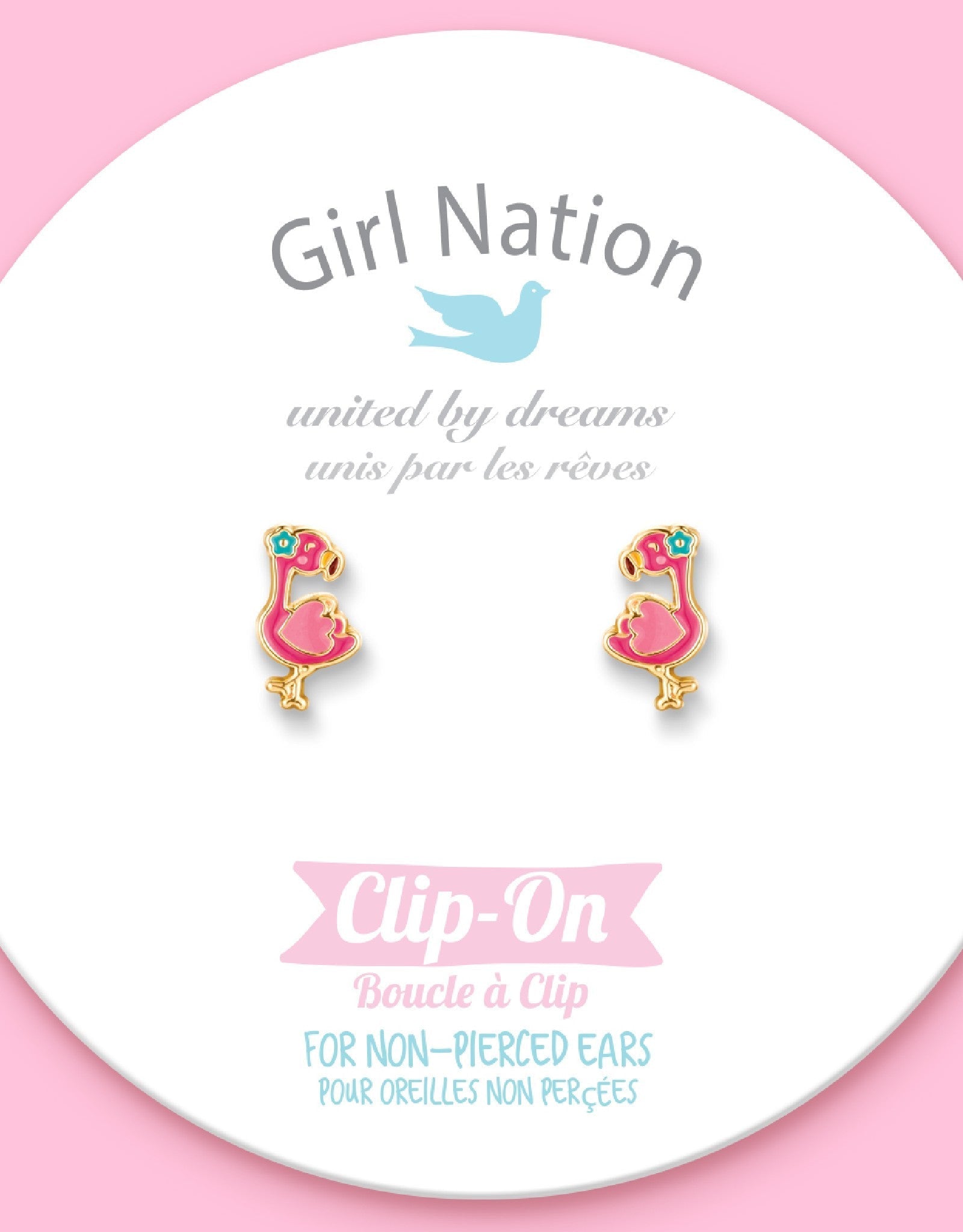 Enamel Clip-on Earrings - Fantastic Flamingo - Girl Nation