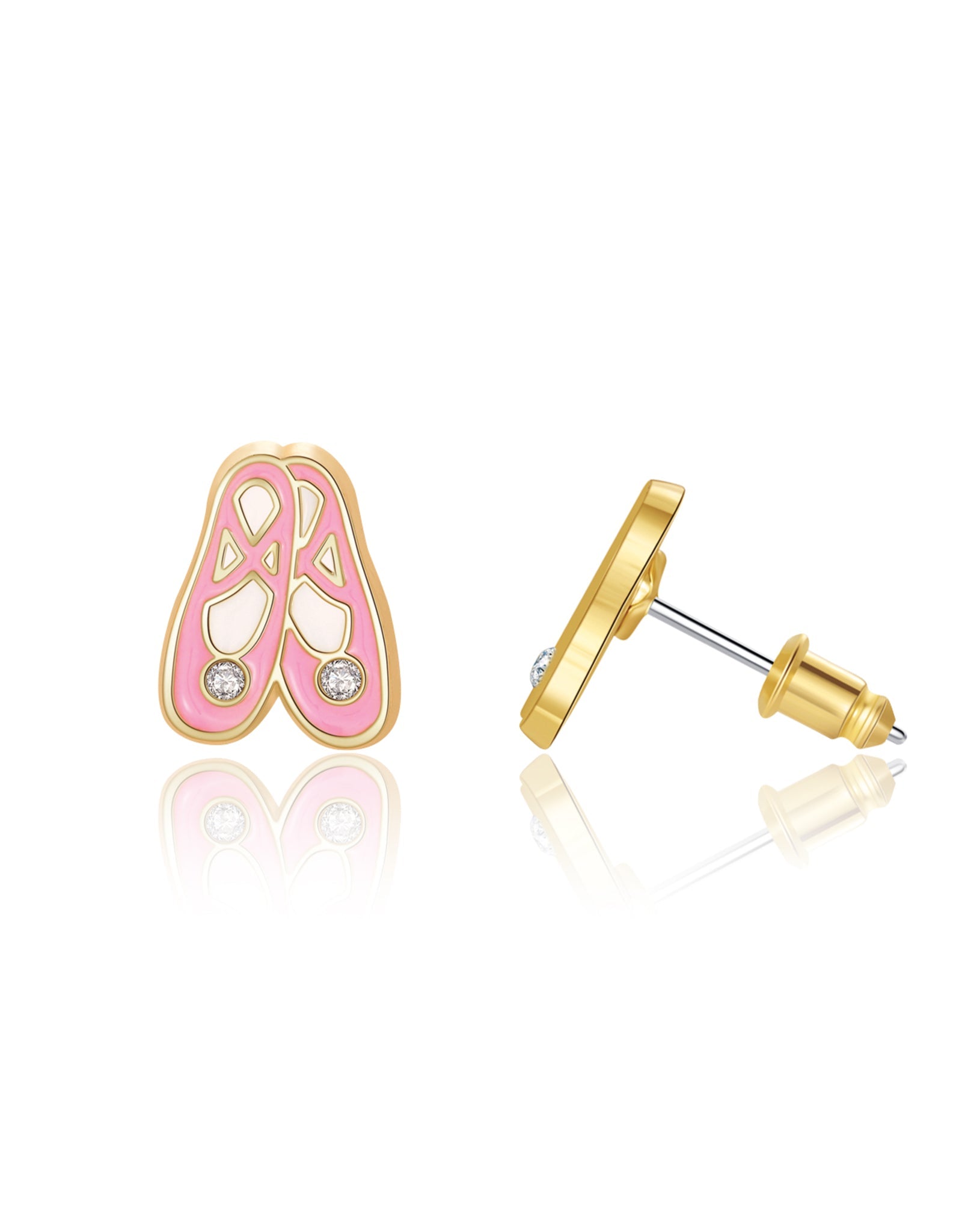 Enamel Studs Earrings - Ballet Slippers - Girl Nation
