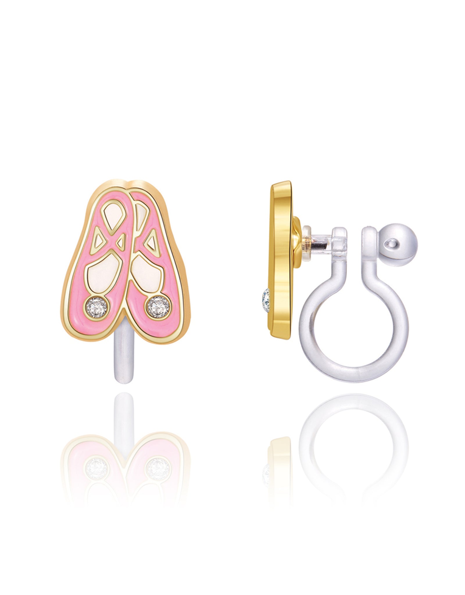 Enamel Clip-on Earrings - Ballet Slippers - Girl Nation