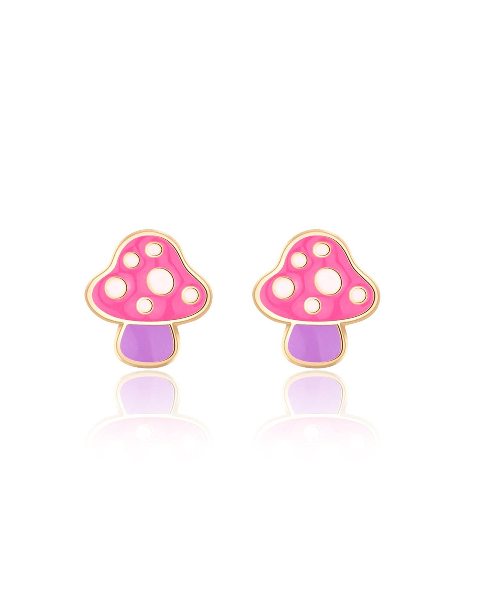 Enamel Stud Earrings - Mini Mushroom - Girl Nation