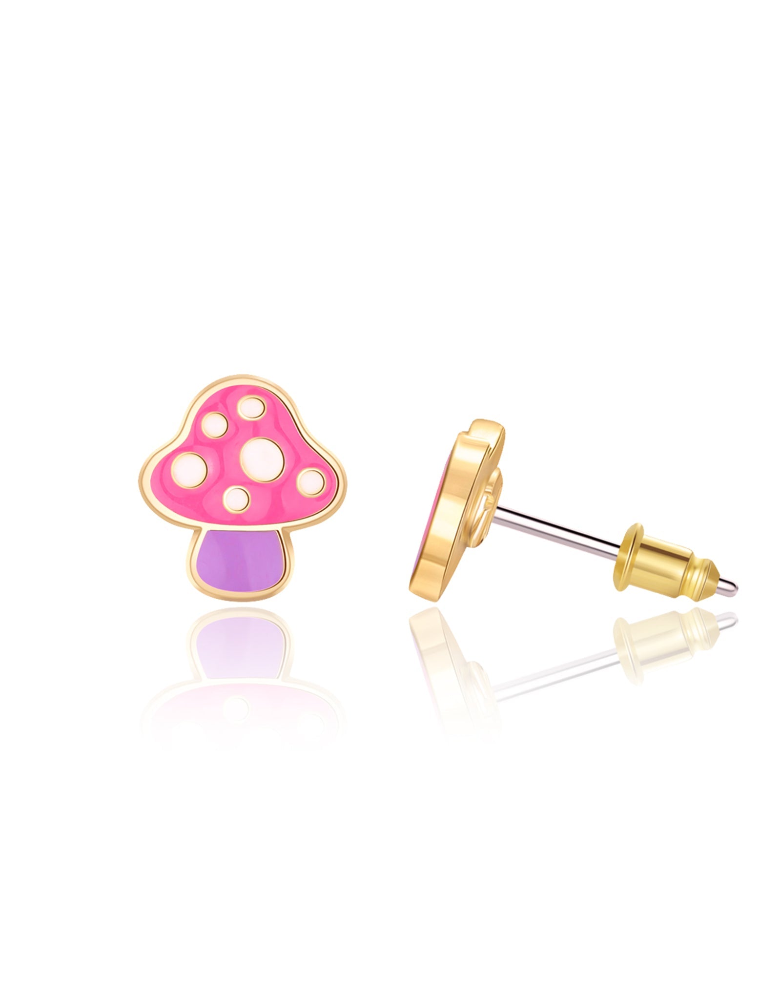 Enamel Stud Earrings - Mini Mushroom - Girl Nation