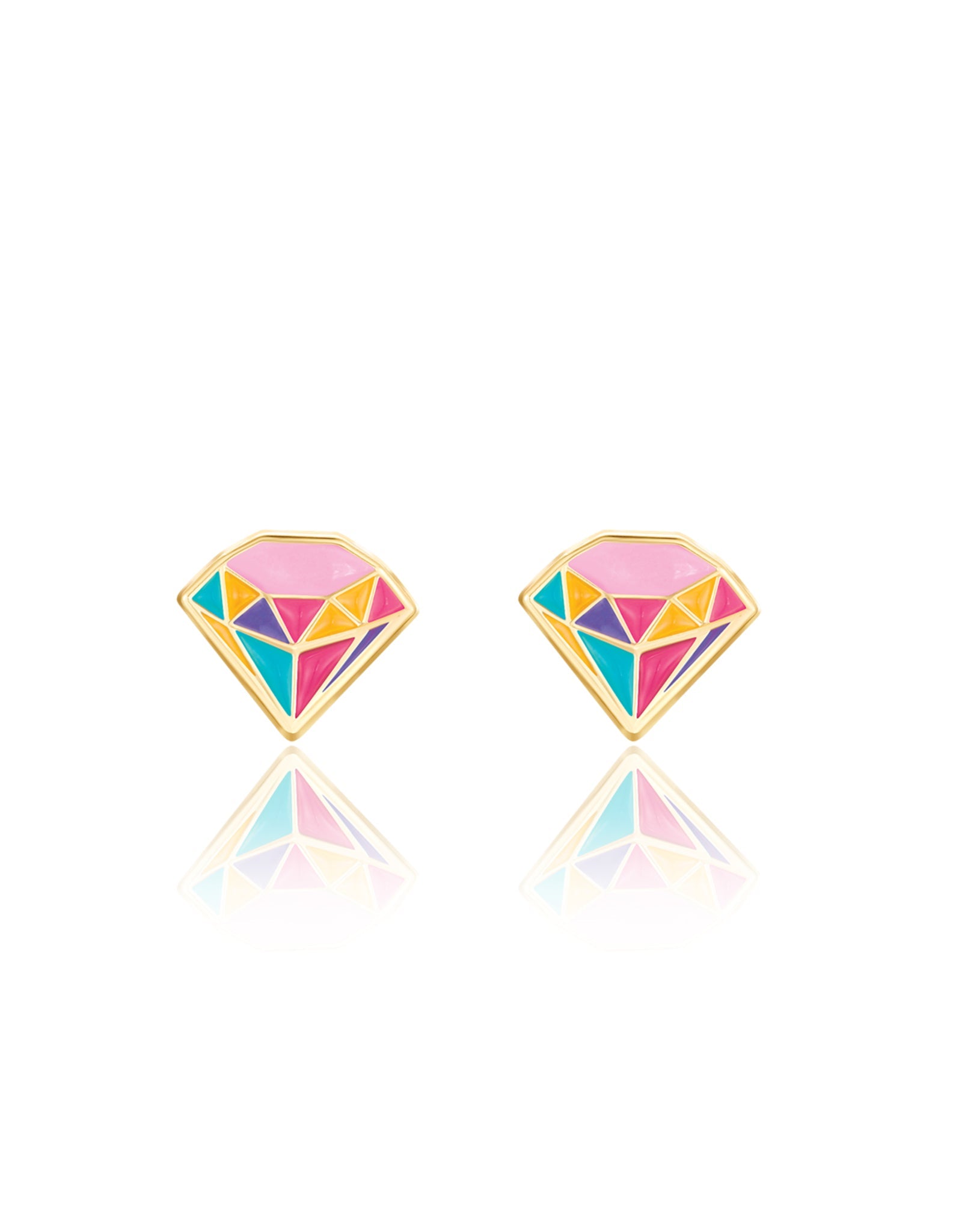 Enamel Stud Earrings - Princess Jewel - Girl Nation
