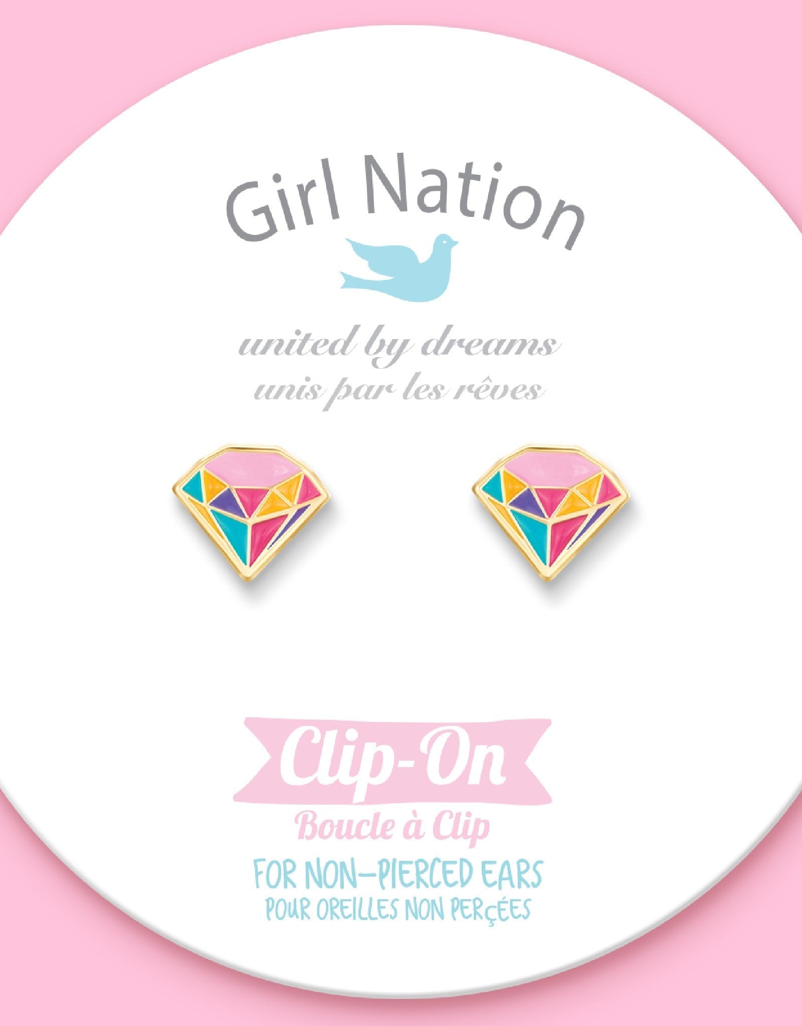 Enamel Clip-on Earrings - Princess Jewel - Girl Nation
