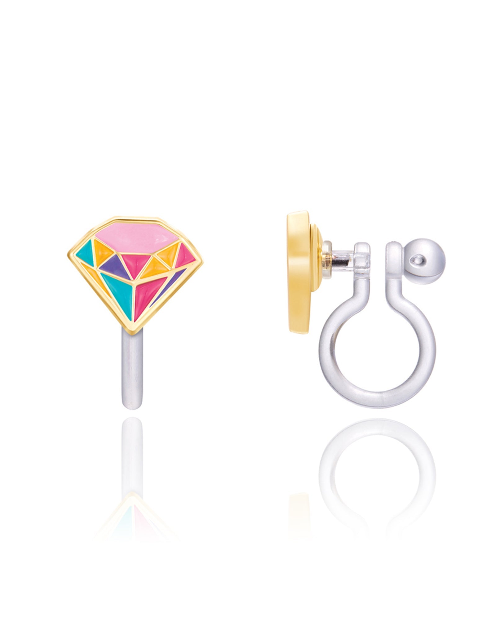 Enamel Clip-on Earrings - Princess Jewel - Girl Nation